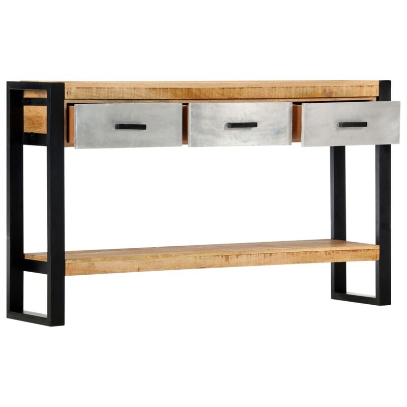 vidaXL Console Table 51.1"x11.8"x29.9" Solid Mango Wood image number 3