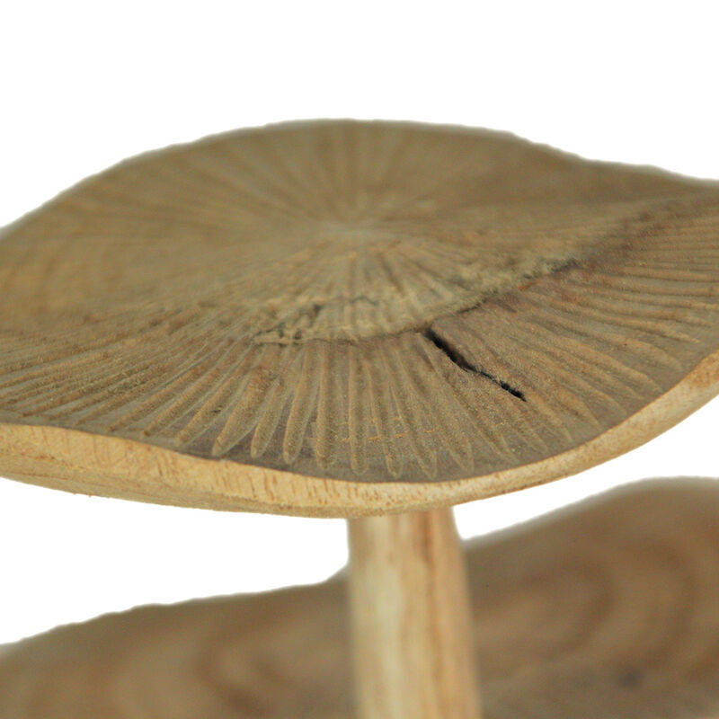 Hand Carved Indonesian Parasite Wood Mushroom Cluster Statue image number 1