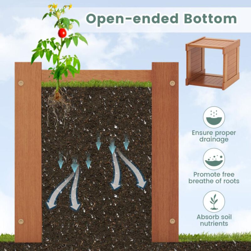 Hivvago Wood Planter Box with Bench for Garden Yard Balcony