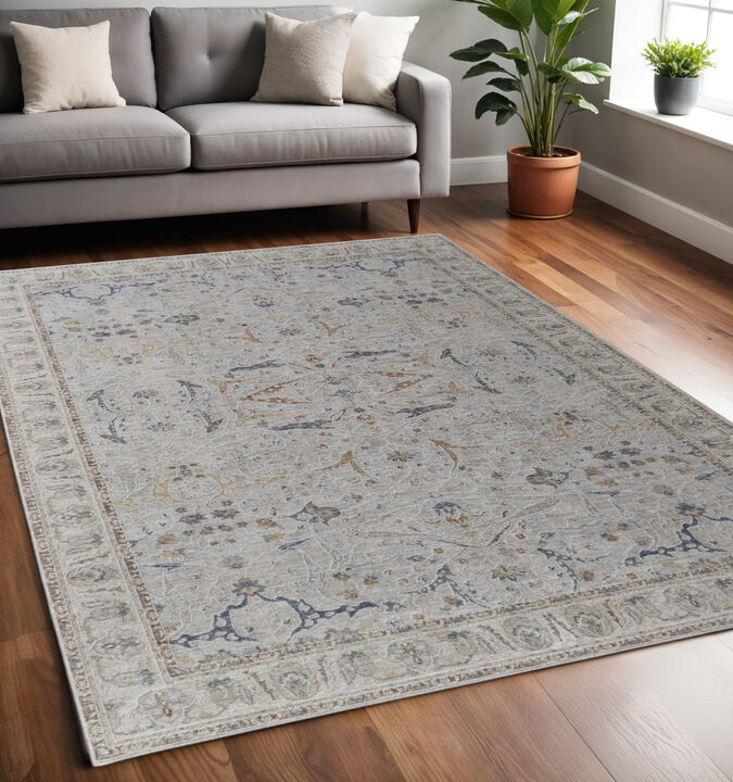 HomeRoots Ikat Distressed Area Rug With Fringe