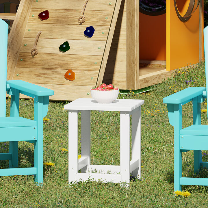 WestinTrends Kids Outdoor Patio Furniture HDPE Adirondack Square Side Table