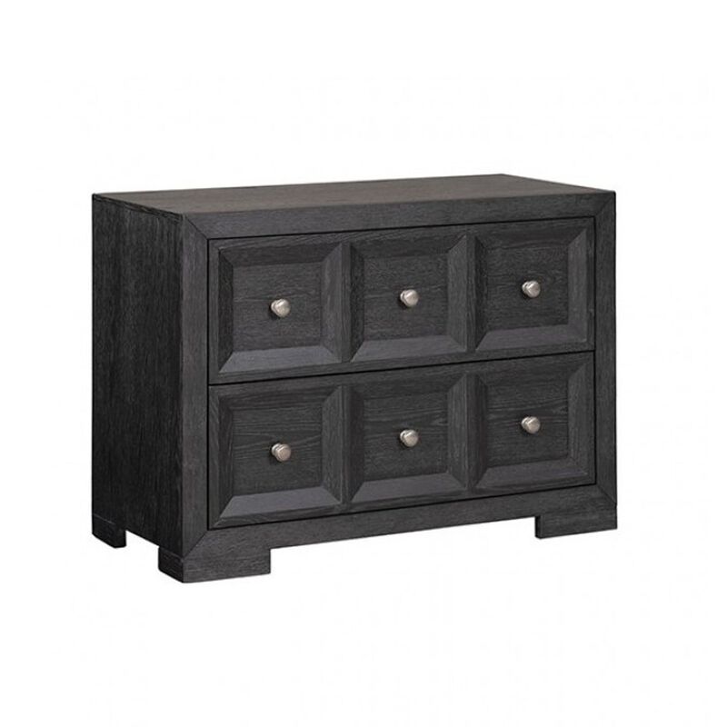 Kizie 5pc Queen Bedroom Set, Recessed Panel, Weathered Black Wood image number 3