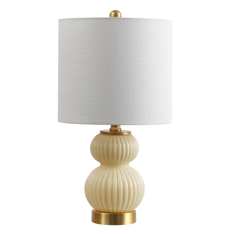 Daphne 20" Contemporary Transitional Metal/Glass Ribbed Gourd LED Table Lamp