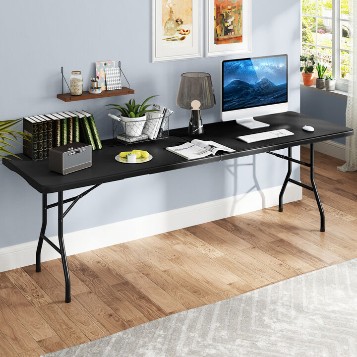 Portable Folding Table Fold-in-Half Table with HDPE Tabletop