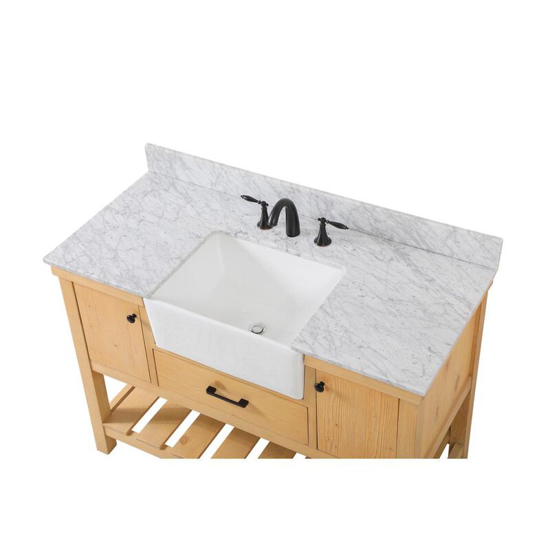 Elegant Kitchen and Bath 48 inch Single bathroom vanity in natural wood with backsplash