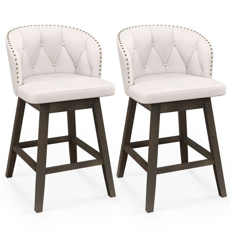 Counter Height Fabric Upholstered Bar Stools Set of 2