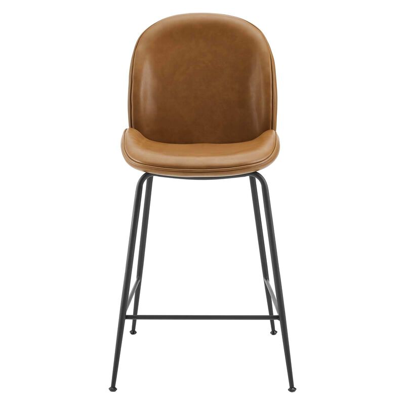 Scoop Black Powder Coated Steel Leg Vegan Leather Counter Stool image number 7