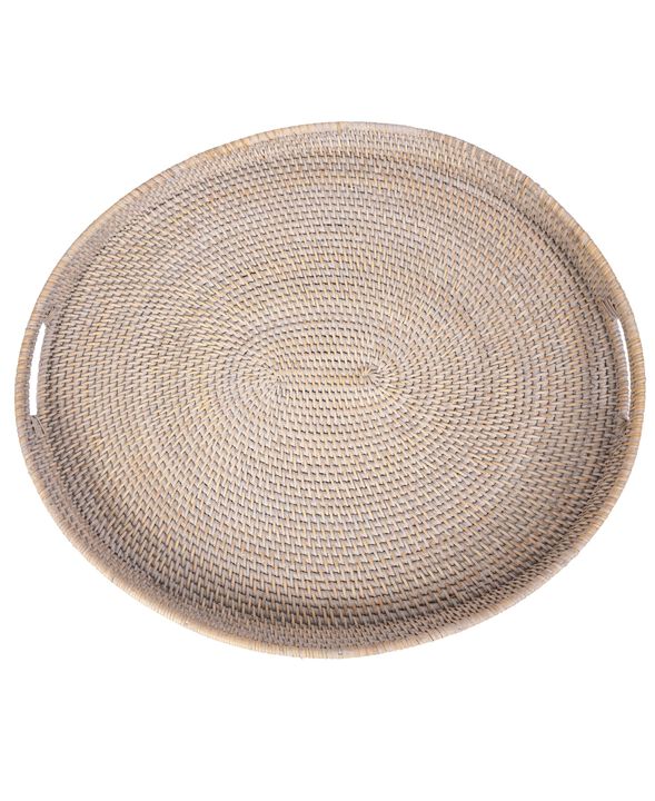 Saboga Home&trade; Oval Ottoman Tray With Cutout Handles