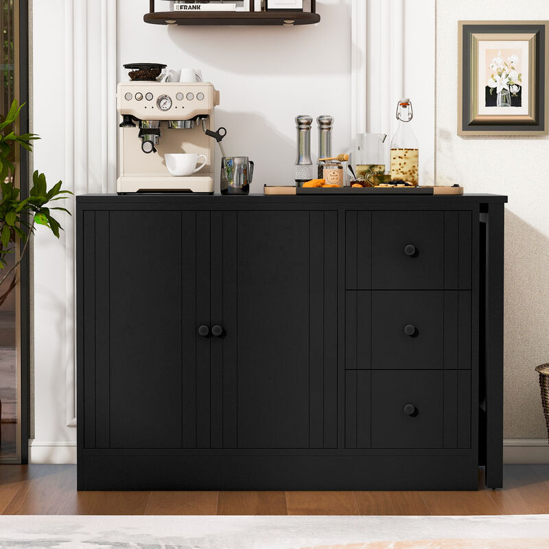 Wooden Sideboard with Extendable Table image number 1