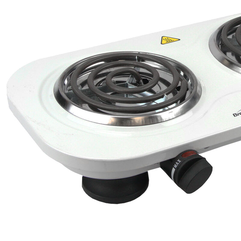 Brentwood Electric 1500W Double Burner - White