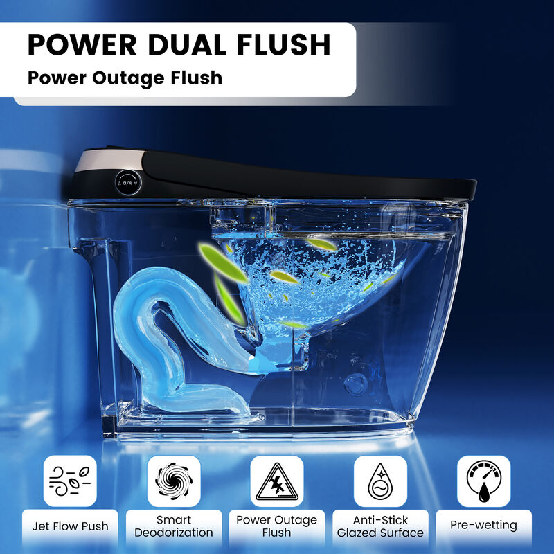Smart Toilet with Multi Wash Modes, Warm Dryer, Remote and Side Controls, and Instant Heating image number 8
