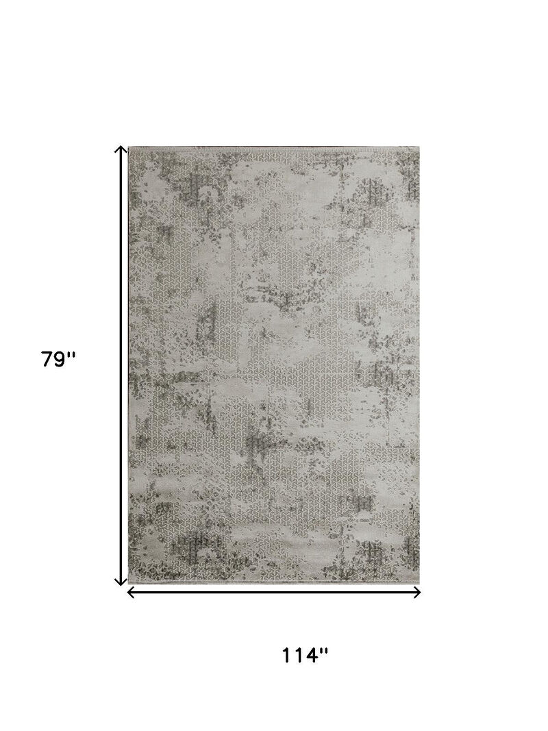 HomeRoots Abstract Distressed Area Rug With Fringe image number 3