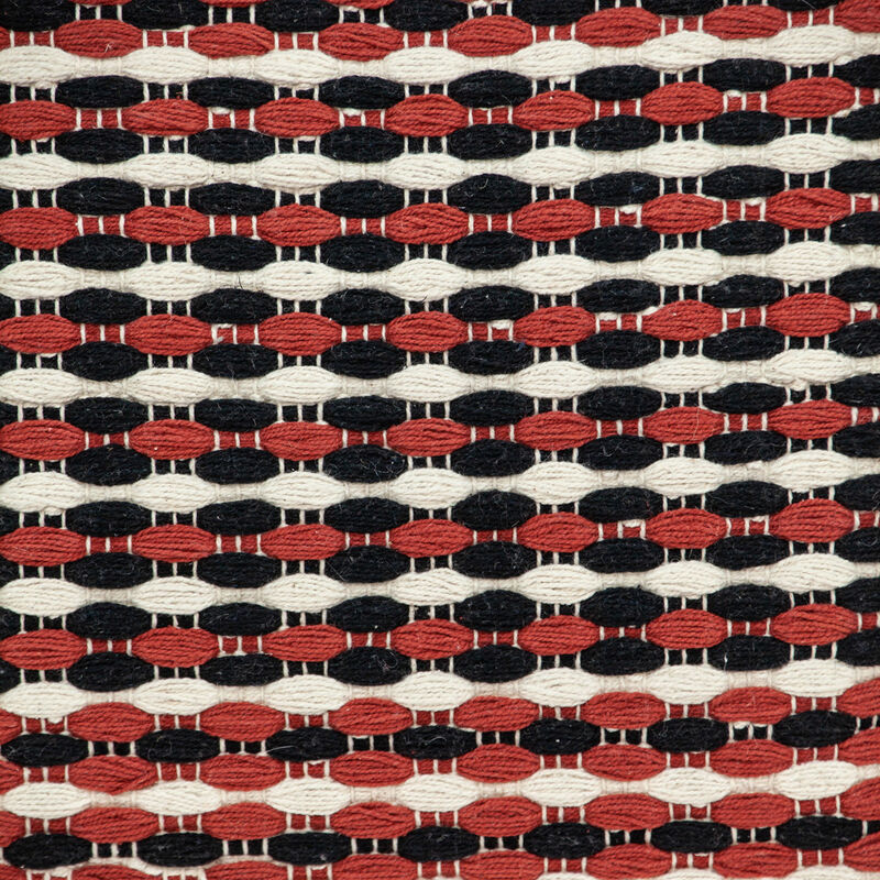 HomeRoots 20" Red and Black Cotton Throw Pillow with Tassels image number 4