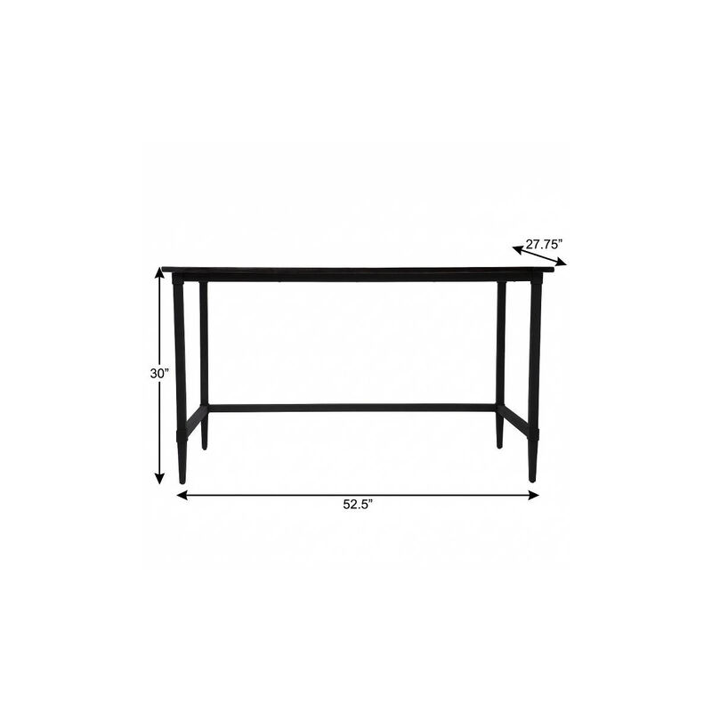 HomeRoots 53" Black Wood Sled Writing Desk image number 5