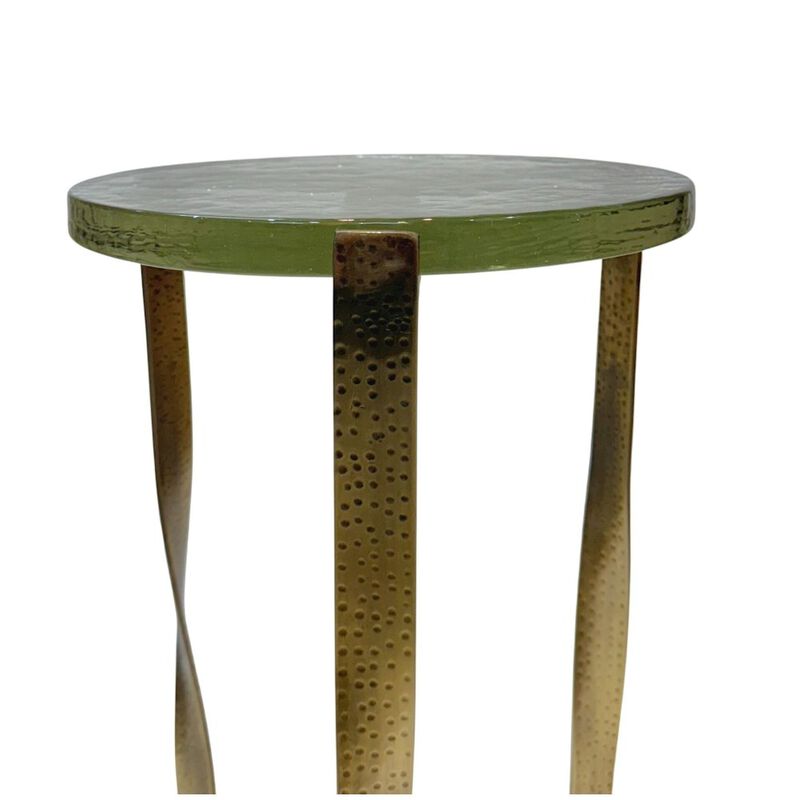 Carolina Chair & Table Castella Round Side Table - Brass