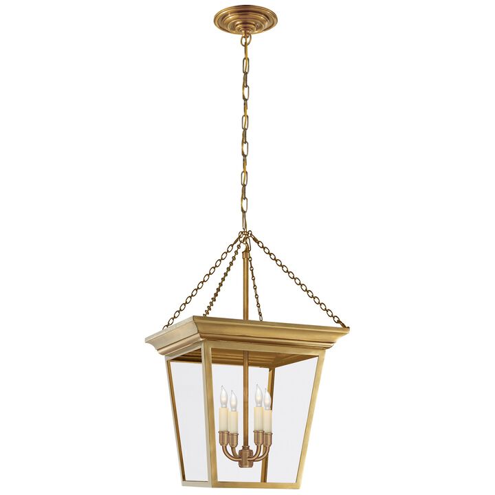 Cornice Small Lantern in Antique Brass