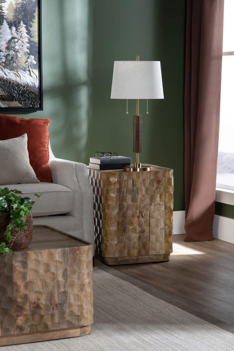 Brown Wooden Accent End Table image number 1