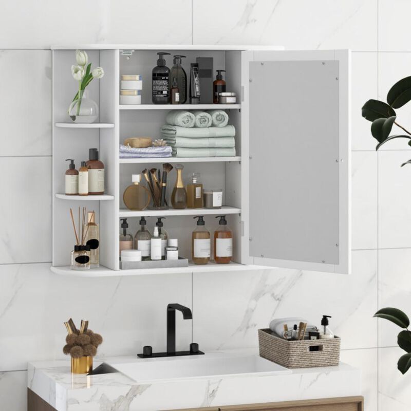 Hivvago Wall-Mounted Bathroom Mirror Cabinet with Storage Shelves
