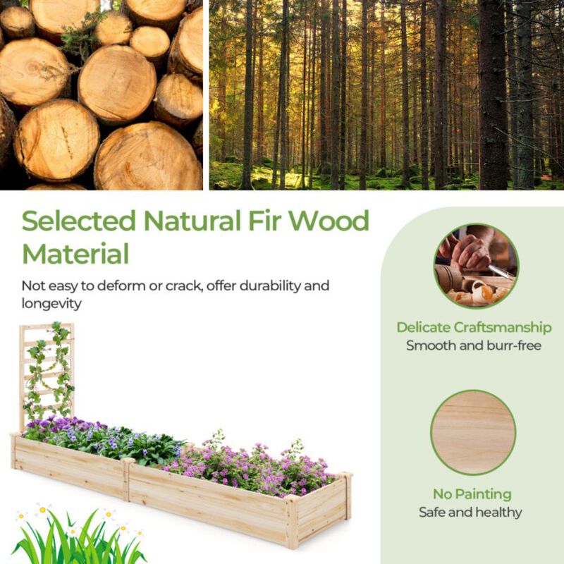 Hivvago Raised Garden Bed with Planter Box and Trellis