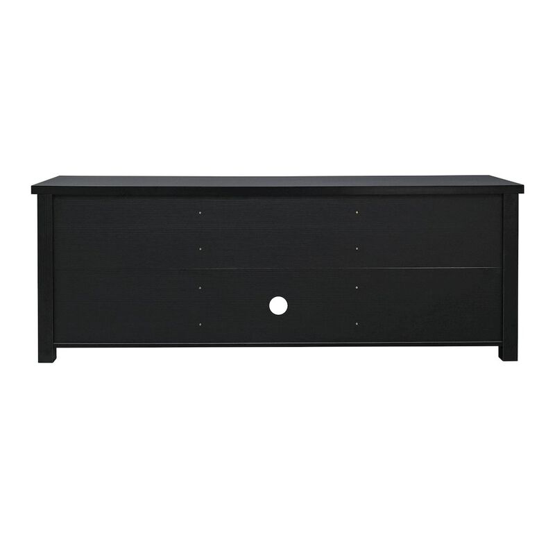 Flash Furniture 65" Entertainment Center with Storage Cabinets for up to 80" TV's, Black image number 2