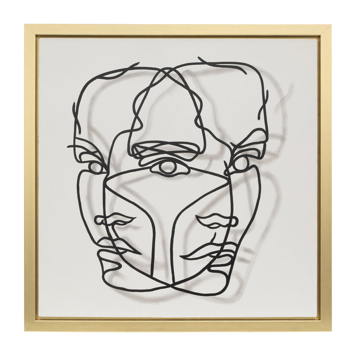 Gold Frame Face Illusion Art