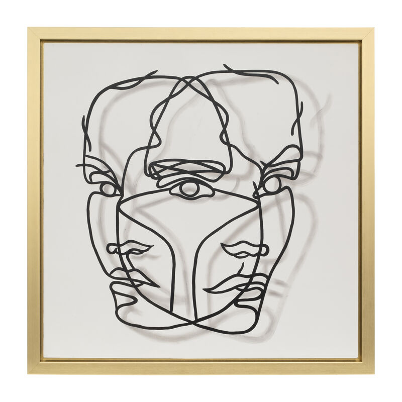 Gold Frame Face Illusion Art image number 0