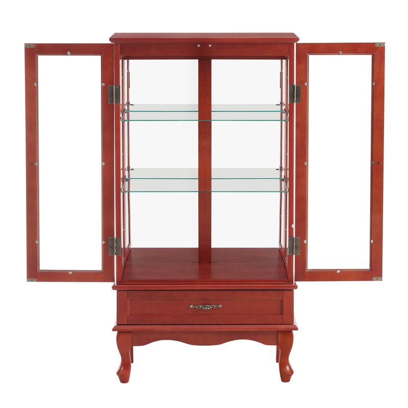 Cistu Lighted Glass Curio Display Cabinet image number 7