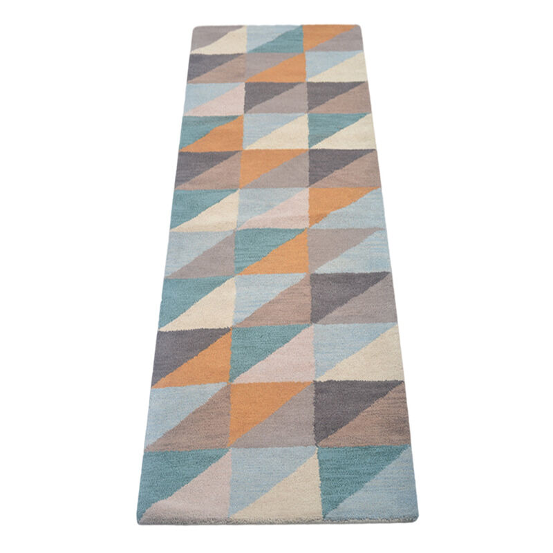 RUGSOTIC CARPETS HAND TUFTED WOOL ECO-FRIENDLY AREA RUGS  - Runner Shape, Size, Geometric Modern Design, High Pile Thick Handmade Area Rugs for Living Room, Bed Room (K00547) image number 2