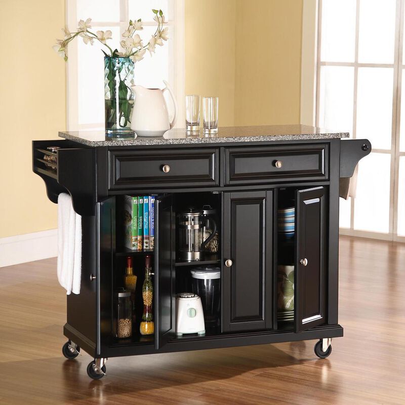 Full Size Granite Top Kitchen Cart