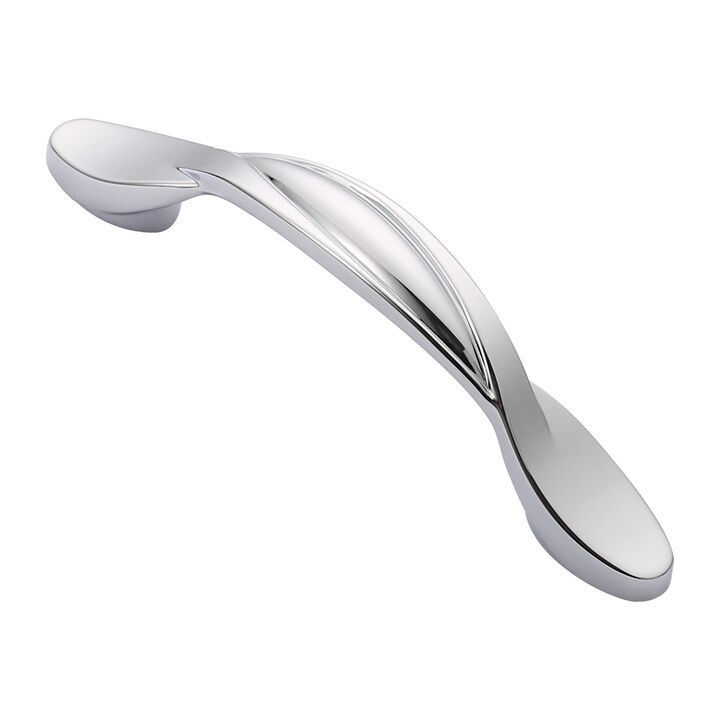 Alzassbg 10 Pack Polished Chrome Cabinet Pulls, 3 Inch(76mm) Hole Centers Arch Twisted Cabinet Handles Kichen Hardware for Cabin