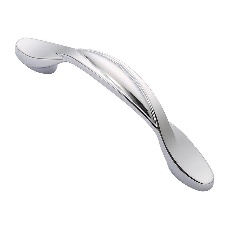 Alzassbg 10 Pack Polished Chrome Cabinet Pulls, 3 Inch(76mm) Hole Centers Arch Twisted Cabinet Handles Kichen Hardware for Cabin