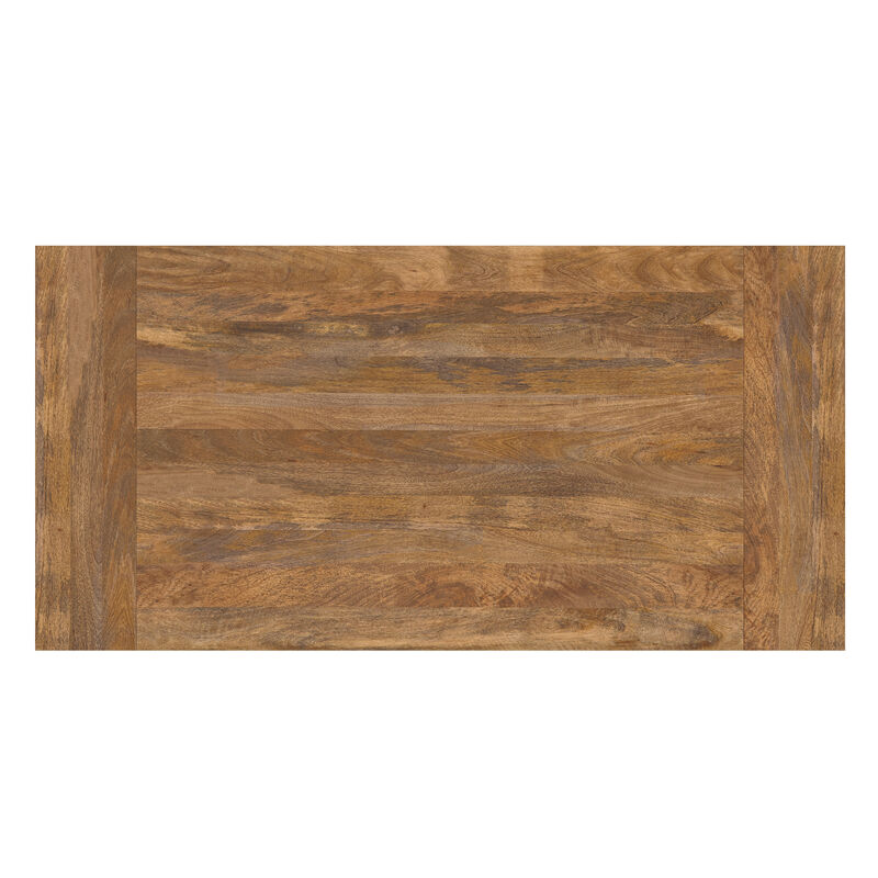 Whitley 72 inch Wide Solid Mango Farmhouse Dining Table in Burnt Wax