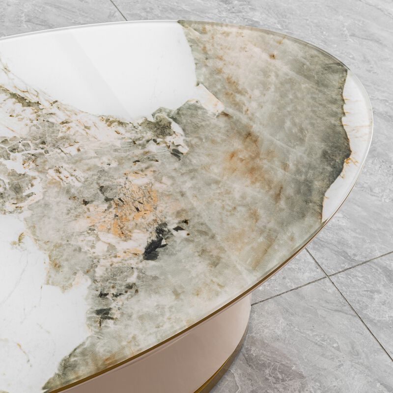 Nopfal Temptered Glass Oval Coffee Table image number 5
