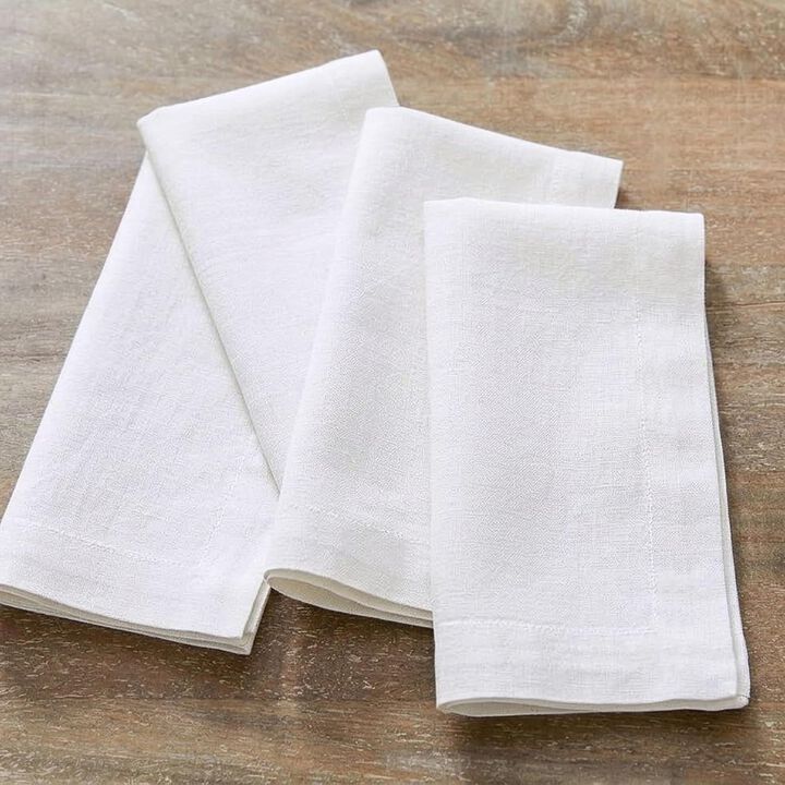 European Washed Linen  Dinner Napkins Set of 4, 20x20 Inches