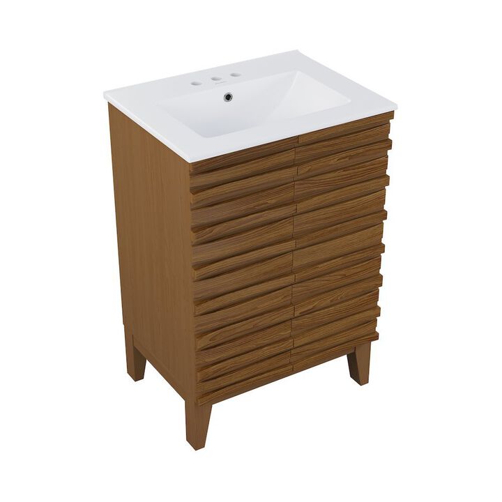 Cascade 24 in. Bathroom Vanity with 3-Hole Ceramic Sink Top