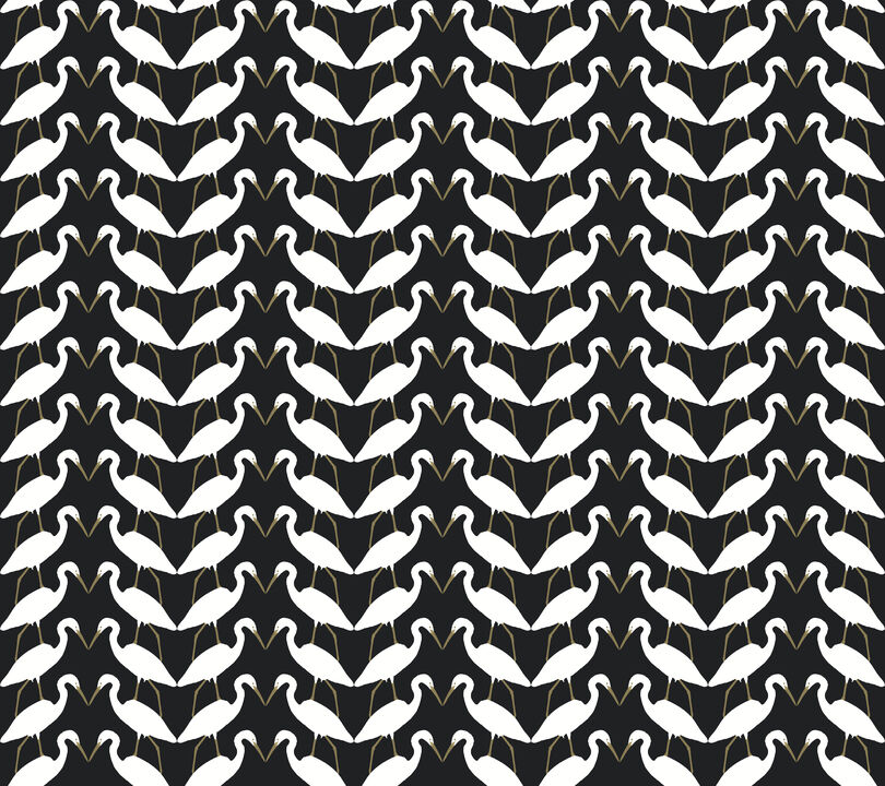 Elegant Birds Black & Gold Metallic Peel & Stick Wallpaper