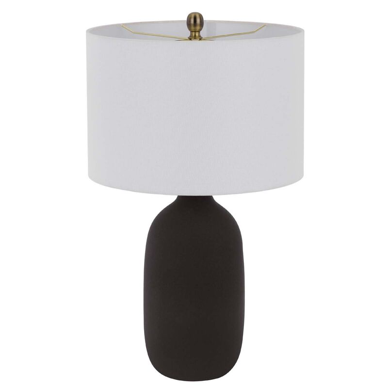 Table Lamp, White Drum Shade, 26 Inch Hotel Quality Black Ceramic Base image number 4