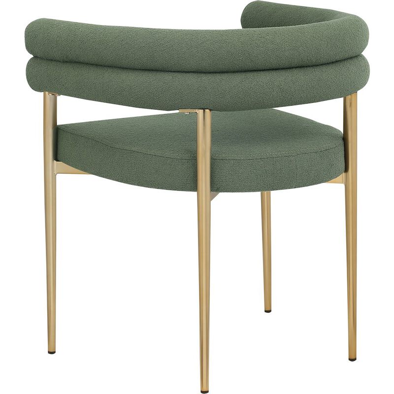 Meridian Furniture Brielle Green Boucle Fabric Dining Chair, Set of 2