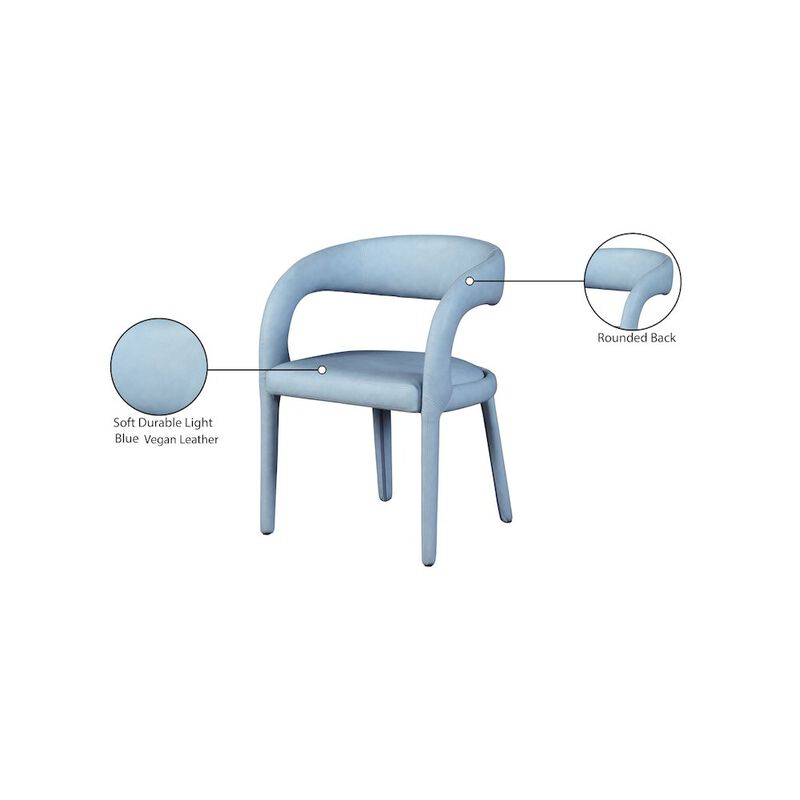 Meridian Furniture Sylvester Light Blue Vegan Leather Dining Chair