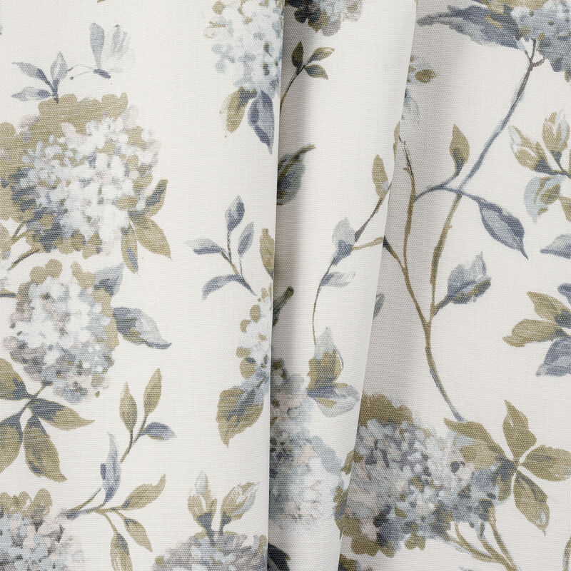Ellis Curtain 48% Cotton 52% Polyester Traditional Hydrangea Pattern Abigail Shower Curtain 72" x 72" Porcelain