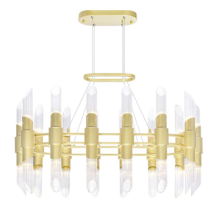 CWI Lighting Croissant 28 Light Chandelier With Satin Gold Finish