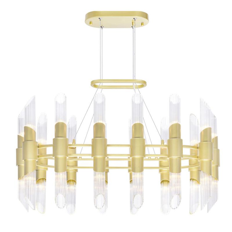 CWI Lighting Croissant 28 Light Chandelier With Satin Gold Finish