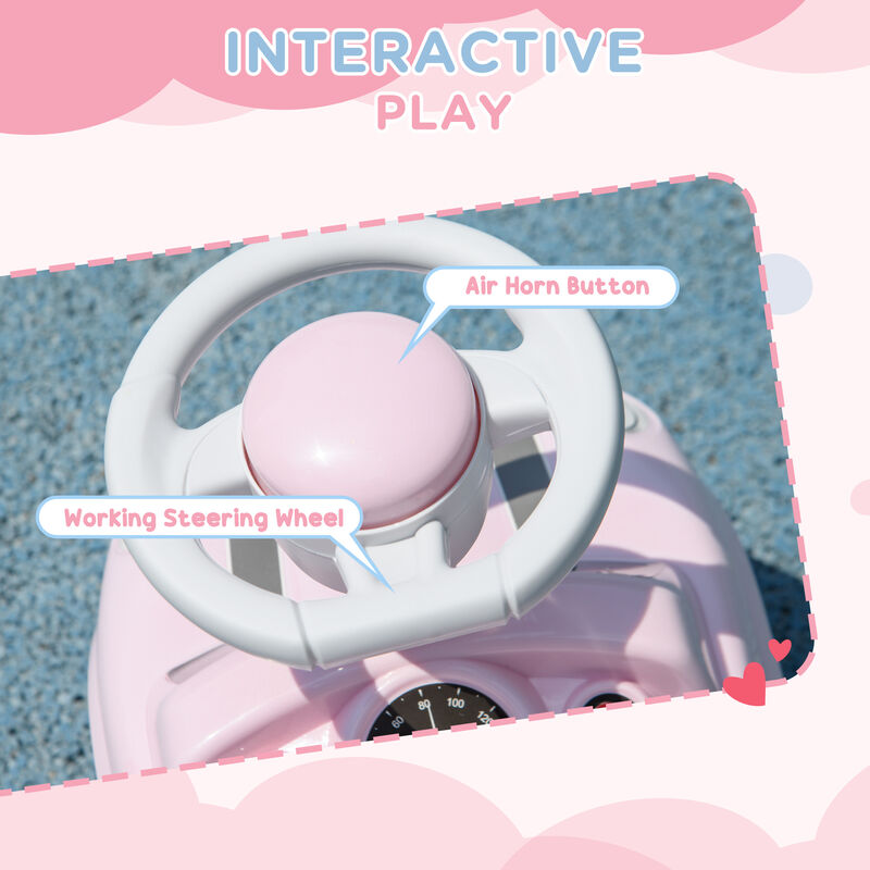 BreeBe Foot to Floor Toddler Ride on Toy, Sliding Car w/ Horn, No Tip Anti-Over-Backwards System image number 4
