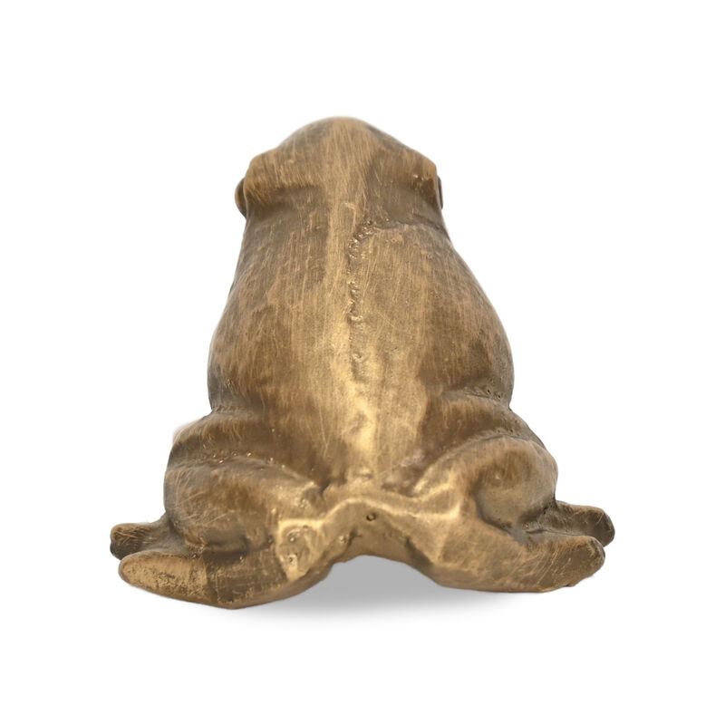 HomeRoots 3" Antiqued Gold Cast Iron Frog Figurine image number 3