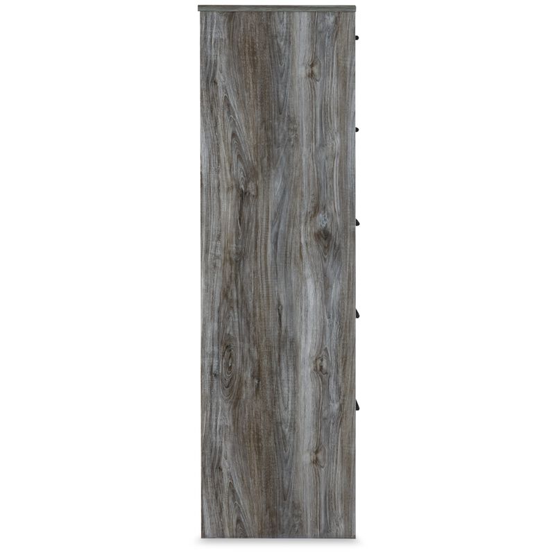 Bays Tall Dresser Chest, 5 Drawers, Modern Rustic Laminate Smoky Gray