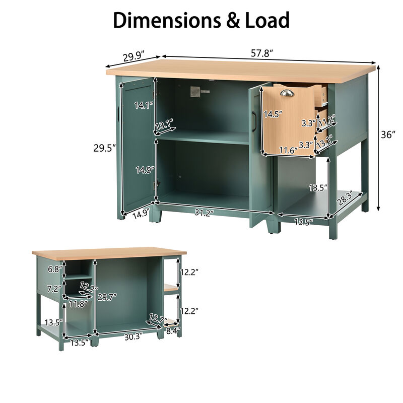 Zidkop Freestanding Kitchen Island image number 9