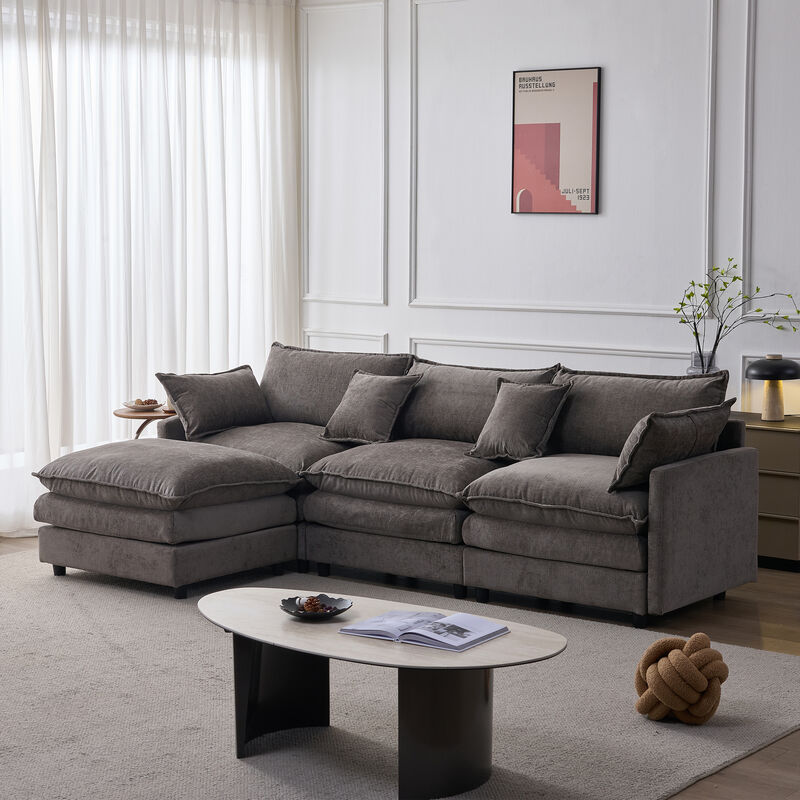 Vulwab 105" Modular Sectional Couch image number 1