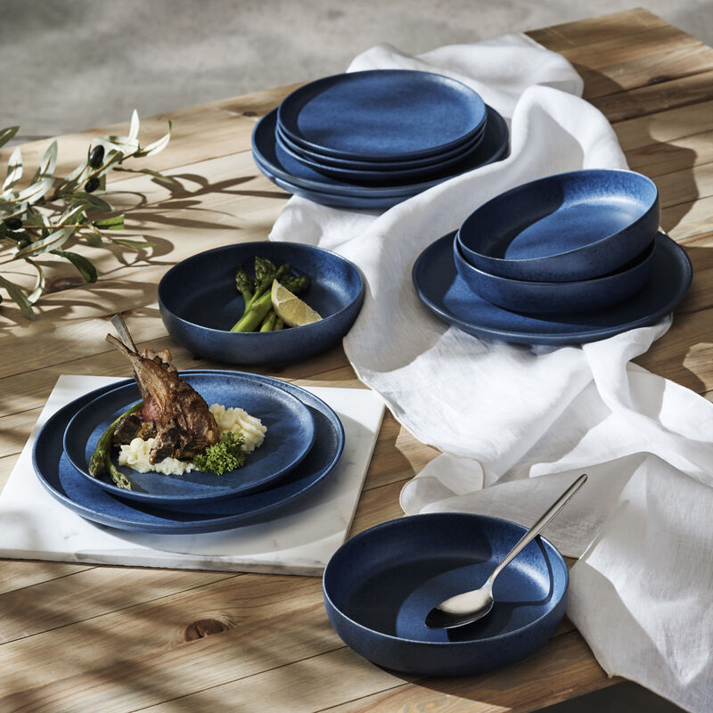 Porto by Stone Lain Macchio Stoneware 24 Piece Dinnerware Set
