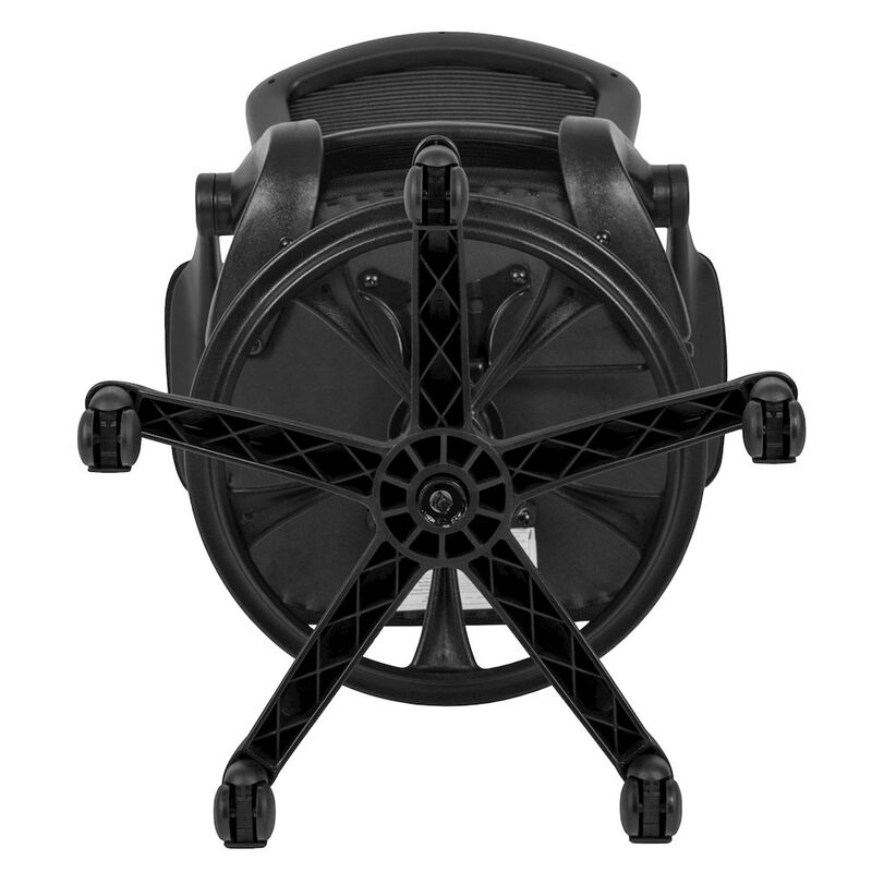 Flash Furniture Mid-Back Black Mesh Drafting Chair with Adjustable Foot Ring and Flip-Up Arms image number 8