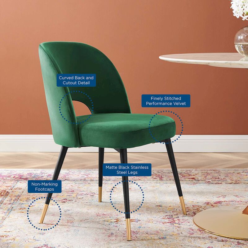 Rouse Performance Velvet Dining Side Chair image number 4